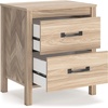 image:imageSignature Design by Ashley Bedside Table Nightstand Scalloped 2 DrawersNatural