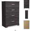 image:imageSignature Design by Ashley Belachime 2 Drawer Black Nightstand CharcoalBlack