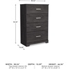 image:imageSignature Design by Ashley Belachime 2 Drawer Black Nightstand CharcoalBlack