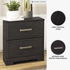 image:imageSignature Design by Ashley Belachime 2 Drawer Black Nightstand CharcoalBlack