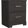 image:imageSignature Design by Ashley Belachime 2 Drawer Black Nightstand CharcoalBlack
