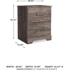 image:imageSignature Design by Ashley Belachime 2 Drawer Black Nightstand CharcoalGrayish Brown