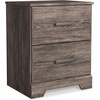 image:imageSignature Design by Ashley Belachime 2 Drawer Black Nightstand CharcoalGrayish Brown