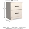 image:imageSignature Design by Ashley Belachime 2 Drawer Black Nightstand CharcoalWhite