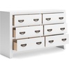 image:imageSignature Design by Ashley Binterglen 6Drawer White Dresser Casual Contemporary Style Hardwood Solids and Okoume Veneer Bedroom Storage 57 W