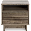 image:imageSignature Design by Ashley Chalanna White Glam Nightstand LED Lighting and USB Charging Modern Bedside Table 2 Drawer Storage for Bedroom 2763 W Bright WhiteBrown