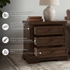 image:imageSignature Design by Ashley Chalanna White Glam Nightstand LED Lighting and USB Charging Modern Bedside Table 2 Drawer Storage for Bedroom 2763 W Bright WhiteMedium Brown