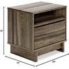 image:imageSignature Design by Ashley Chalanna White Glam Nightstand LED Lighting and USB Charging Modern Bedside Table 2 Drawer Storage for Bedroom 2763 W Bright WhiteBrown