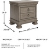 image:imageSignature Design by Ashley Chalanna White Glam Nightstand LED Lighting and USB Charging Modern Bedside Table 2 Drawer Storage for Bedroom 2763 W Bright WhiteBrownGray