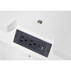 image:imageSignature Design by Ashley Chalanna White Glam Nightstand LED Lighting and USB Charging Modern Bedside Table 2 Drawer Storage for Bedroom 2763 W Bright WhiteWhiteSilver