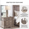 image:imageSignature Design by Ashley Chalanna White Glam Nightstand LED Lighting and USB Charging Modern Bedside Table 2 Drawer Storage for Bedroom 2763 W Bright WhiteBrownGray
