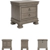 image:imageSignature Design by Ashley Chalanna White Glam Nightstand LED Lighting and USB Charging Modern Bedside Table 2 Drawer Storage for Bedroom 2763 W Bright WhiteBrownGray