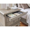 image:imageSignature Design by Ashley Chalanna White Glam Nightstand LED Lighting and USB Charging Modern Bedside Table 2 Drawer Storage for Bedroom 2763 W Bright WhiteBrownGray
