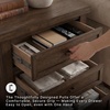 image:imageSignature Design by Ashley Chalanna White Glam Nightstand LED Lighting and USB Charging Modern Bedside Table 2 Drawer Storage for Bedroom 2763 W Bright WhiteMedium Brown
