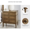 image:imageSignature Design by Ashley Chalanna White Glam Nightstand LED Lighting and USB Charging Modern Bedside Table 2 Drawer Storage for Bedroom 2763 W Bright WhiteBrown