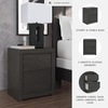 image:imageSignature Design by Ashley Chalanna White Glam Nightstand LED Lighting and USB Charging Modern Bedside Table 2 Drawer Storage for Bedroom 2763 W Bright WhiteCharcoal