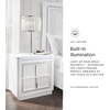 image:imageSignature Design by Ashley Chalanna White Glam Nightstand LED Lighting and USB Charging Modern Bedside Table 2 Drawer Storage for Bedroom 2763 W Bright WhiteWhiteSilver