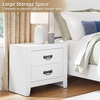 image:imageSignature Design by Ashley Chalanna White Glam Nightstand LED Lighting and USB Charging Modern Bedside Table 2 Drawer Storage for Bedroom 2763 W Bright WhiteWhite