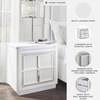 image:imageSignature Design by Ashley Chalanna White Glam Nightstand LED Lighting and USB Charging Modern Bedside Table 2 Drawer Storage for Bedroom 2763 W Bright WhiteWhiteSilver