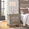 image:imageSignature Design by Ashley Chalanna White Glam Nightstand LED Lighting and USB Charging Modern Bedside Table 2 Drawer Storage for Bedroom 2763 W Bright WhiteBrownGray