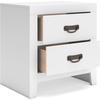 image:imageSignature Design by Ashley Chalanna White Glam Nightstand LED Lighting and USB Charging Modern Bedside Table 2 Drawer Storage for Bedroom 2763 W Bright WhiteWhite