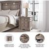 image:imageSignature Design by Ashley Chalanna White Glam Nightstand LED Lighting and USB Charging Modern Bedside Table 2 Drawer Storage for Bedroom 2763 W Bright WhiteBrownGray