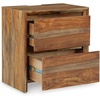 image:imageSignature Design by Ashley Chalanna White Glam Nightstand LED Lighting and USB Charging Modern Bedside Table 2 Drawer Storage for Bedroom 2763 W Bright WhiteBrown