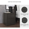 image:imageSignature Design by Ashley Chalanna White Glam Nightstand LED Lighting and USB Charging Modern Bedside Table 2 Drawer Storage for Bedroom 2763 W Bright WhiteCharcoal