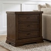 image:imageSignature Design by Ashley Chalanna White Glam Nightstand LED Lighting and USB Charging Modern Bedside Table 2 Drawer Storage for Bedroom 2763 W Bright WhiteMedium Brown
