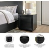 image:imageSignature Design by Ashley Chalanna White Glam Nightstand LED Lighting and USB Charging Modern Bedside Table 2 Drawer Storage for Bedroom 2763 W Bright WhiteBlack