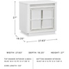 image:imageSignature Design by Ashley Chalanna White Glam Nightstand LED Lighting and USB Charging Modern Bedside Table 2 Drawer Storage for Bedroom 2763 W Bright WhiteWhiteSilver