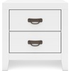 image:imageSignature Design by Ashley Chalanna White Glam Nightstand LED Lighting and USB Charging Modern Bedside Table 2 Drawer Storage for Bedroom 2763 W Bright WhiteWhite