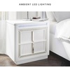 image:imageSignature Design by Ashley Chalanna White Glam Nightstand LED Lighting and USB Charging Modern Bedside Table 2 Drawer Storage for Bedroom 2763 W Bright WhiteWhiteSilver