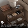 image:imageSignature Design by Ashley Chalanna White Glam Nightstand LED Lighting and USB Charging Modern Bedside Table 2 Drawer Storage for Bedroom 2763 W Bright WhiteMedium Brown