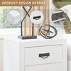 image:imageSignature Design by Ashley Chalanna White Glam Nightstand LED Lighting and USB Charging Modern Bedside Table 2 Drawer Storage for Bedroom 2763 W Bright WhiteWhite