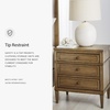 image:imageSignature Design by Ashley Chalanna White Glam Nightstand LED Lighting and USB Charging Modern Bedside Table 2 Drawer Storage for Bedroom 2763 W Bright WhiteBrown