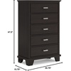 image:imageSignature Design by Ashley Covetown Contemporary 5Drawer Chest with Easy Glide and Safety Stop for Bedroom Dark BrownDark Brown