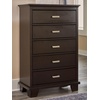 image:imageSignature Design by Ashley Covetown Contemporary 5Drawer Chest with Easy Glide and Safety Stop for Bedroom Dark BrownDark Brown