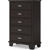 image:imageSignature Design by Ashley Covetown Contemporary 5Drawer Chest with Easy Glide and Safety Stop for Bedroom Dark BrownDark Brown