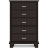 image:imageSignature Design by Ashley Covetown Contemporary 5Drawer Chest with Easy Glide and Safety Stop for Bedroom Dark BrownDark Brown