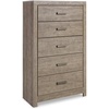 image:imageSignature Design by Ashley Culverbach Farmhouse Full Panel Bed Frame Gray5 Drawer Chest