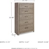 image:imageSignature Design by Ashley Culverbach Farmhouse Full Panel Bed Frame Gray5 Drawer Chest