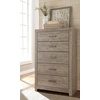 image:imageSignature Design by Ashley Culverbach Farmhouse Full Panel Bed Frame Gray5 Drawer Chest