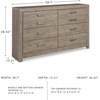 image:imageSignature Design by Ashley Culverbach Farmhouse Full Panel Bed Frame Gray6 Drawer Dresser