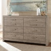 image:imageSignature Design by Ashley Culverbach Farmhouse Full Panel Bed Frame Gray6 Drawer Dresser