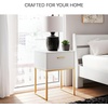 image:imageSignature Design by Ashley Deanlow 1Drawer Nightstand BrownWhite  Gold