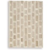 image:imageSignature Design by Ashley Flynnwick 5x7 Shag Rug Geometric Colorblock CreamPinkGray Stain Resistant Contemporary Polypropylene Area Rug for Living Room and Bedroom 53 W x 71 DTanBrownWhite