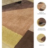 image:imageSignature Design by Ashley Flynnwick 5x7 Shag Rug Geometric Colorblock CreamPinkGray Stain Resistant Contemporary Polypropylene Area Rug for Living Room and Bedroom 53 W x 71 DCreamPinkOcher