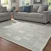 image:imageSignature Design by Ashley Flynnwick 5x7 Shag Rug Geometric Colorblock CreamPinkGray Stain Resistant Contemporary Polypropylene Area Rug for Living Room and Bedroom 53 W x 71 DBlueIvory