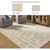 image:imageSignature Design by Ashley Flynnwick 5x7 Shag Rug Geometric Colorblock CreamPinkGray Stain Resistant Contemporary Polypropylene Area Rug for Living Room and Bedroom 53 W x 71 DTanBrownWhite